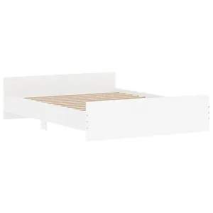 Berkfield Bed Frame with Headboard and Footboard White 150x200 cm