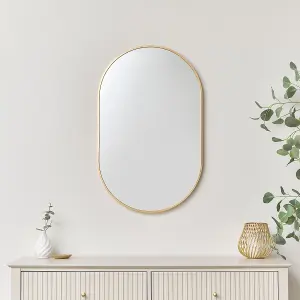 Melody Maison Gold Oval Frame Wall Mirror 80cm x 50cm