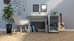 Tvilum Liten Grey 1 drawer Desk (H)765mm (W)747mm (D)482mm