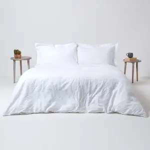 Homescapes White Linen Oxford Pillowcase, Standard