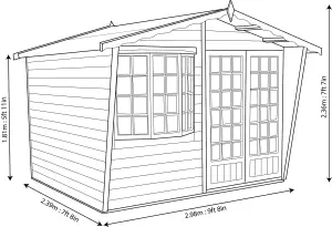 Shire Sandringham 10x8 ft & 1 window Apex Wooden Summer house