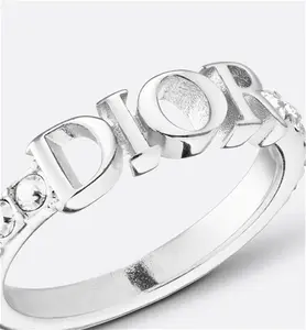 DIOR Diorevolution Ring Silver-Finish Metal With White Crystals - Size M - Women