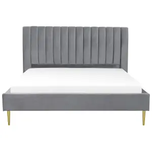 Velvet EU Super King Size Bed Grey MARVILLE