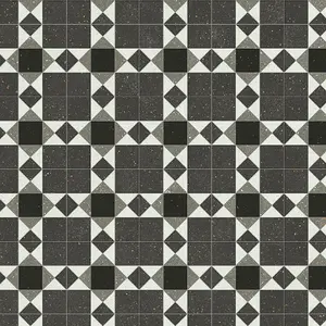 Tile Effect Grey Vinyl Flooring, Contract Commercial Heavy-Duty Vinyl Flooring with 3.5mm Thick-5m(16'4") X 3m(9'9")-15m²