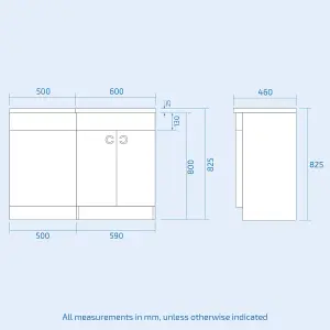 Nes Home Right Hand 1100mm Vanity Basin Unit & Elora Back To Wall Toilet Grey