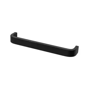 DecorAndDecor - SABLE Matt Black D-Shape Flat Kitchen Door Cabinet Cupboard Pull Handles - 224mm - Pair