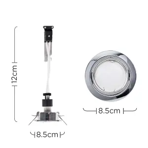 ValueLights Downlight Tiltable Chrome Ceiling Light Fitting 6 Pack With Cool White Bulbs