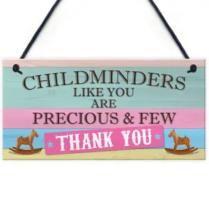 Red Ocean Thank You Childminder BabySitter Gift Hanging Plaque