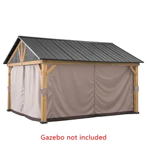 Curtain Set for Sunjoy Cedar wood Gazebo -  335cm x 399cm, Khaki