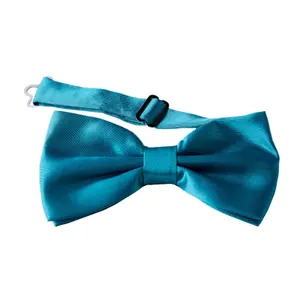 Aqua Blue Satin Polyester Bow Tie for Casual & Formal Wear, Wedding Party Accessory