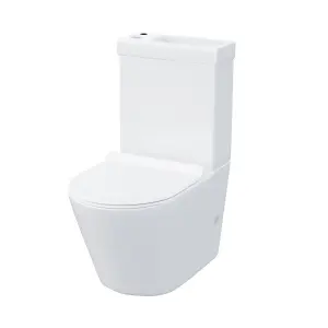 Nes Home Pilton 2 in 1 Close Coupled Pan, Cistern And Round PP Toilet Seat