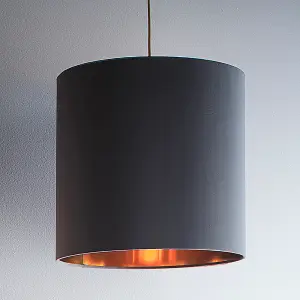 10" Grey Velvet Drum Lampshade for Lamps and Ceiling