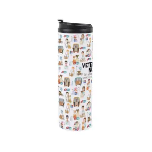 Vet Travel Mug - Novelty Trades Gift Stainless Steel Vacuum-Sealed Double-Walled Hot/Cold Drinks Travel Flask