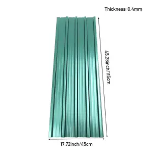 115cm L Set of 12 Steel Corrugated Panels in Green