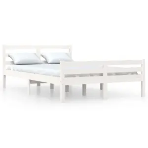 Berkfield Bed Frame White Solid Wood 150x200 cm King Size