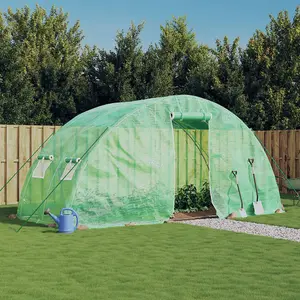 Berkfield Greenhouse with Steel Frame Green 10 m2 5x2x2.3 m