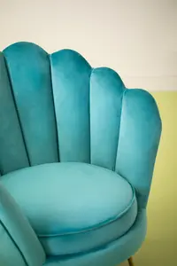 Interiors by Premier Ovala Blue Scalloped Chair