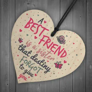 Red Ocean A Best FRIEND Sister Gifts Wooden Heart Christmas Friendship Gift Birthday Plaque Keepsake