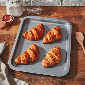 Baker & Salt 3 Piece Oven Tray Set 1x30cm, 1x36cm, 1x41cm. Premium 2 Coat Easy Release Non-Stick for Cooking, Roasting and Baking