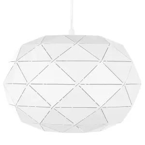 Beliani Modern Metal Pendant Lamp White REWA