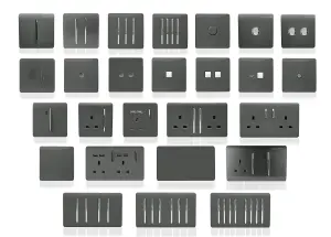 Trendiswitch Charcoal 1 Gang 13 Amp Switched Socket