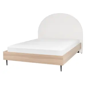 Fabric EU Double Size Bed White MILLAY