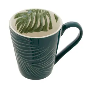 Maison by Premier Bali Mug Palm Leaf Design Green