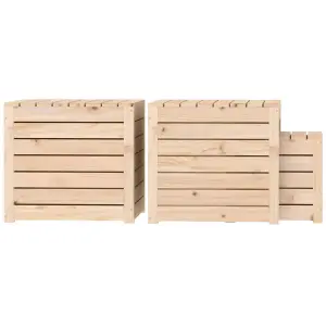 Berkfield 3 Piece Garden Box Set Solid Wood Pine