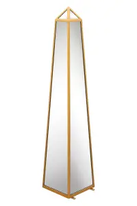 MirrorOutlet The Obelisk Gold Metal Edged Mirrored Ornament 100CM X 20CM X 20CM