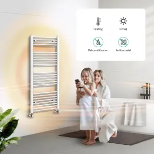 EMKE Towel Radiator for Bathroom Modern Straight Heated Towel Rail Radiator White 1000x500mm