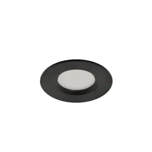 GoodHome Etana Black Non-adjustable LED Downlight 4.7W IP65, Set of 3