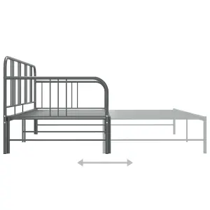 vidaXL Pull-out Sofa Bed Frame without Mattress Grey Metal 90x200 cm