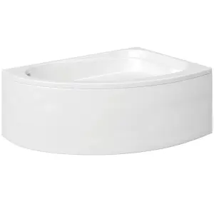 Cooke & Lewis Strand White Curved Right-handed Corner Bath & panel set (L)1495mm