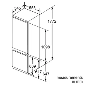 NEFF K16873FE0G 70:30 Integrated Fridge freezer