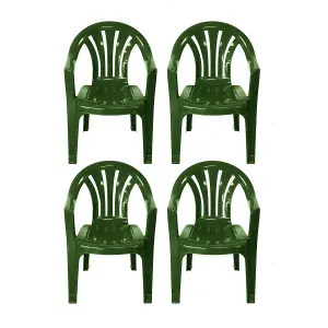 simpa Solana Green Plastic Garden Chairs - Set of 4