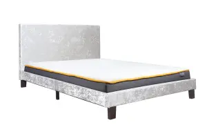 Birlea Berlin Double Bed Steel Crushed Velvet