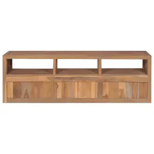 Berkfield TV Cabinet Solid Teak Wood with Natural Finish 120x30x40 cm