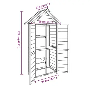 Berkfield Garden Tool Shed Brown 89x52.5x175 cm Solid Wood Pine