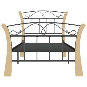 Berkfield Bed Frame Black Metal 90x200 cm