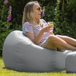 Veeva Classic Indoor Outdoor Bean Bag Grey Bean Bag Chair