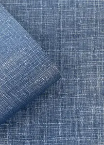 Muriva Blue Texture Fabric effect Patterned Wallpaper