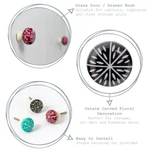 Nicola Spring - Resin Cabinet Knobs - 3 Colours - Pack of 6