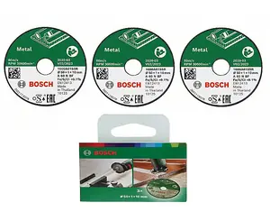 BOSCH Metal Cutting Wheels (3 No) (To Fit: Bosch EasyCut&Grind  Angle Grinder / Cutter)