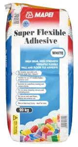 Mapei Super flexible White Tile Adhesive, 20kg