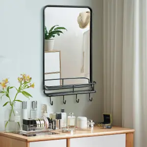 Costway Wall-mounted Bathroom Mirror Decorative Farmhouse Wall Mirror