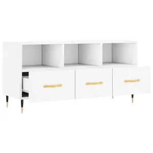 Berkfield TV Cabinet White 102x36x50 cm Engineered Wood