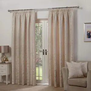 Emma Barclay Duchess Paisley Pencil Pleat Curtains Cream