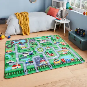 Green Kids Modern Easy to Clean Handmade Graphics Pictorial Rug For Bedroom Dining Room And Living Room-120cm X 160cm