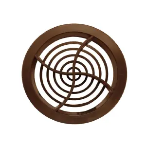 4 x Easy-Trim Brown Plastic 70mm Round Soffit Air Ventilation Roof Discs