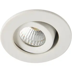 4 PACK Micro Adjustable Ceiling Downlight - 4W Warm White LED - Matt White